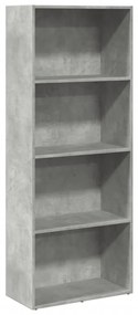 857911 vidaXL Bibliotecă, gri beton, 60x30x152 cm, lemn prelucrat