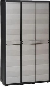 vidaXL Dulap de depozitare pentru grădină, cu 4 rafturi, negru și gri