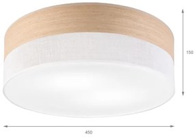 Plafonieră SIRJA WOOD 2xE27/15W/230V d. 45 cm alb/stejar