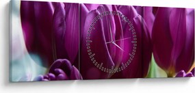 Tablou cu lalele (cu ceas) (90x30 cm)