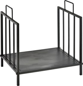 Outsunny Suport pentru Lemne pentru Interior și Exterior cu 2 Mânere, 44,5x33x46,5 cm, Negru | Aosom Romania