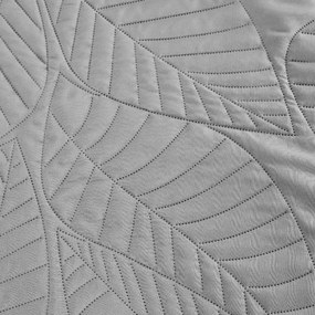 Cuvertura de pat gri deschis cu model LEAVES Dimensiune: 200 x 220 cm