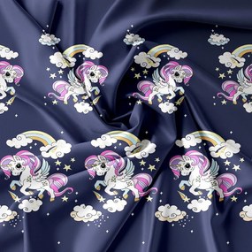 Lenjerie de pat pentru copii din microfibra UNICORN albastru Dimensiune lenjerie de pat: 70 x 80 cm | 140 x 200 cm