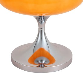 Lampă de masă retro cromată cu abajur din sticlă portocalie 31 cm - Glaze
