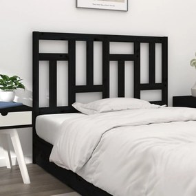 818964 vidaXL Tăblie de pat, negru, 125,5x4x100 cm, lemn masiv de pin