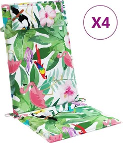 vidaXL Perne de scaun spătar înalt, 4 buc., multicolor, textil oxford