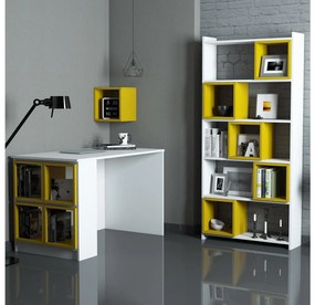 Masă PC cu raft Babar (Alb + Galben). 1088449