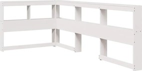 vidaXL Bibliotecă tăblie în formă de L, alb, 100 cm, lemn masiv de pin