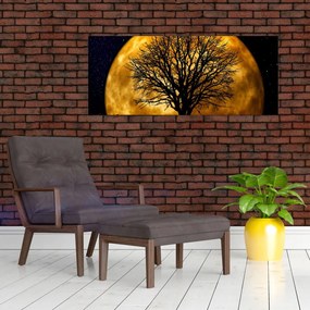 Tablou cu luna și siluete (120x50 cm)