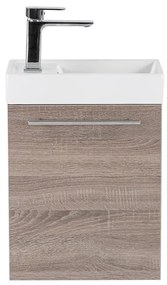 Mobilier de baie fantastic, cu lavoar, în culoarea stejarului York