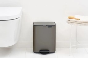 Cos de gunoi Brabantia Bo Pedal 1010127, 7 l, Inchidere lenta, Baza cauciucata, Gri închis