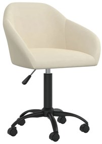 3089648 vidaXL Scaune de masă pivotante, 4 buc., crem, catifea