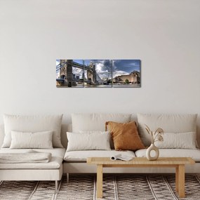 Tablou - Tower Bridge din Londra (cu ceas) (90x30 cm)