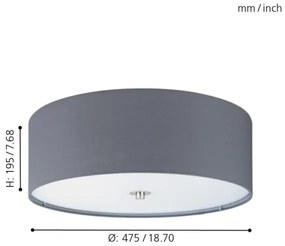 Plafonieră Eglo 94921 PASTERI 3xE27/60W/230V