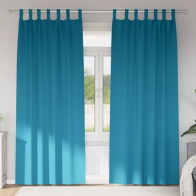 vidaXL Perdele opace cu perdele 2 pcs Turcoaz 225 x 140 cm Poliester