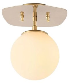 Plafonieră aurie cu abajur din sticlă 20x25 cm Well – Opviq lights