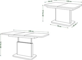 Mazzoni ASTON MINI-Z Bej (Șampanie) - MĂSUȚĂ DE CAFEA MODERNĂ EXTENSIBILĂ REGLABILĂ PE ÎNĂLȚIME MASĂ TRANSFORMABILĂ