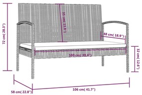 Set mobilier de gradina cu perne, 16 piese, gri, poliratan Gri, 16