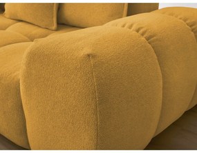 Colțar galben muștar extensibil/cu spațiu de depozitare cu tapițerie din chenille (cu colț pe partea stângă/în formă de ”L”) Everest – Bobochic Paris