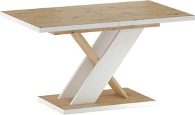 Masa extensibila ERYK, stejar wotan/alb, PAL laminat, 138/178x85x76 cm