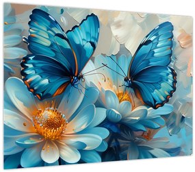 Tablou - Fluturi albaștri (70x50 cm)