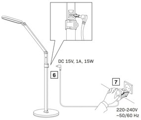Lampadar LED tactil dimabil FERRARA LED/13W/230V 3000/4000/6000K alb