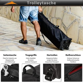 INSTENT PRO Cort de grădină  3 x 3 m, negru, 4 laturi