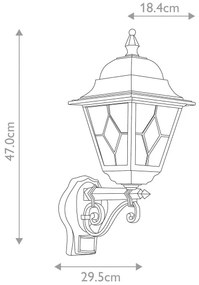 Aplică de exterior cu senzor NORFOLK 1xE27/100W/230V IP43 Elstead
