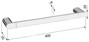 SAPHO RF010/15 Flori suport pentru prosoape 40 x 7cm, negru mat