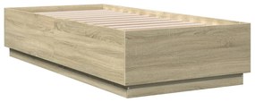 3209725 vidaXL Cadru de pat, stejar sonoma, 90x200 cm, lemn prelucrat