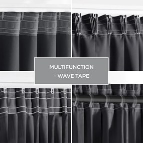 Draperie gri închis dimout (semi-opacă) 140x245 cm Kierra – Restilo