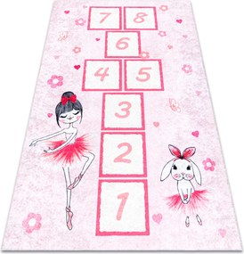 JUNIOR 51828.802 covor lavabil hopscotch, balerină pentru copii anti-alunecare - roz - SECUNDAR-COTATI PRODUSUL