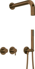 🚿 SILIA – Set de duș cu montare îngropată, pălărie de duș fixă, bronz periat (NQS_C0XK) 🛁