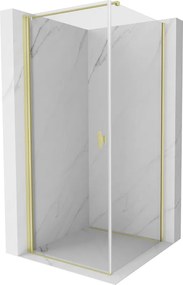 Mexen Mist-B cabină de duș batantă 90 x 90 cm, transparentă, auriu periat - 8A2T-090-090-55-00