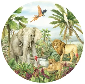 Fototapetă circulară Jungle 125 x 125 cm, 2 părți