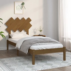 3104836 vidaXL Cadru de pat Single 3FT, maro miere, 90x190 cm, lemn masiv