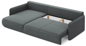 Colțar gri extensibil/cu spațiu de depozitare (cu colț pe partea stângă) Nanea – Makamii