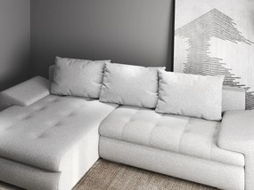 Colțar extensibil dumonde cu ladă de depozitare si sezut confortabil din spuma high-density, Leonardo Euphoria Dove 260x185 cm