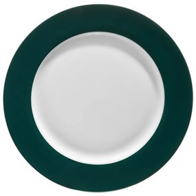 Farfurie portelan, plata, verde/alb, 27 cm, aura g