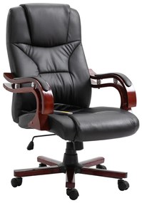 Scaun de birou, negru, piele ecologica