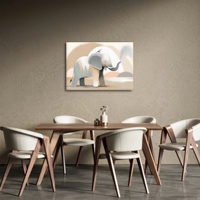Tablou - Elefant în culori pastel (70x50 cm)
