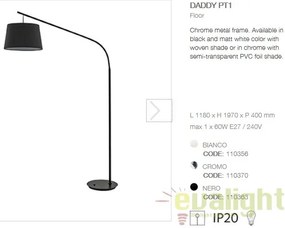 Lampadar, lampa de podea DADDY PT1 NERO 110363