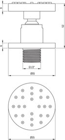 Duza hidromasaj de perete forma rotunda NAC_077K