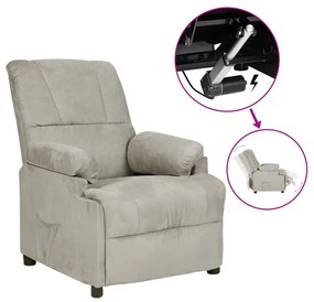 3073832 vidaXL Fotoliu rabatabil electric gri deschis piele întoarsă ecologică