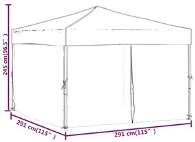 Cort pliabil pentru petrecere, pereti laterali, rosu, 3x3 m Rosu, 291 x 291 x 245 cm