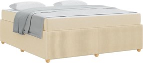 vidaXL Cadru de pat cu saltea Crem 180 x 200 cm țesătură
