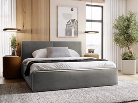 Pat de o persoană 120 cm Sekozzo (Gri) (cu somieră) (cu sp. depozitare). Promo -17%. 1103553