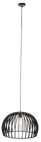 Lampă suspendată Art Deco din lemn negru 50 cm - Twain