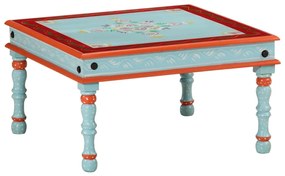 353763 vidaXL Măsuță de cafea pictată manual, albastru, lemn masiv mango