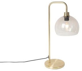 Lampă de masă modernă din alamă cu abajur fumuriu - Maly